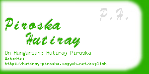 piroska hutiray business card